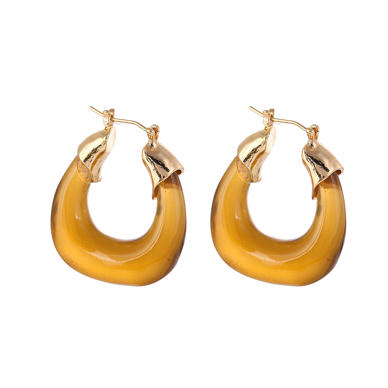 Simple Style U Shape Synthetic Resin Women's Hoop Earrings display picture 1