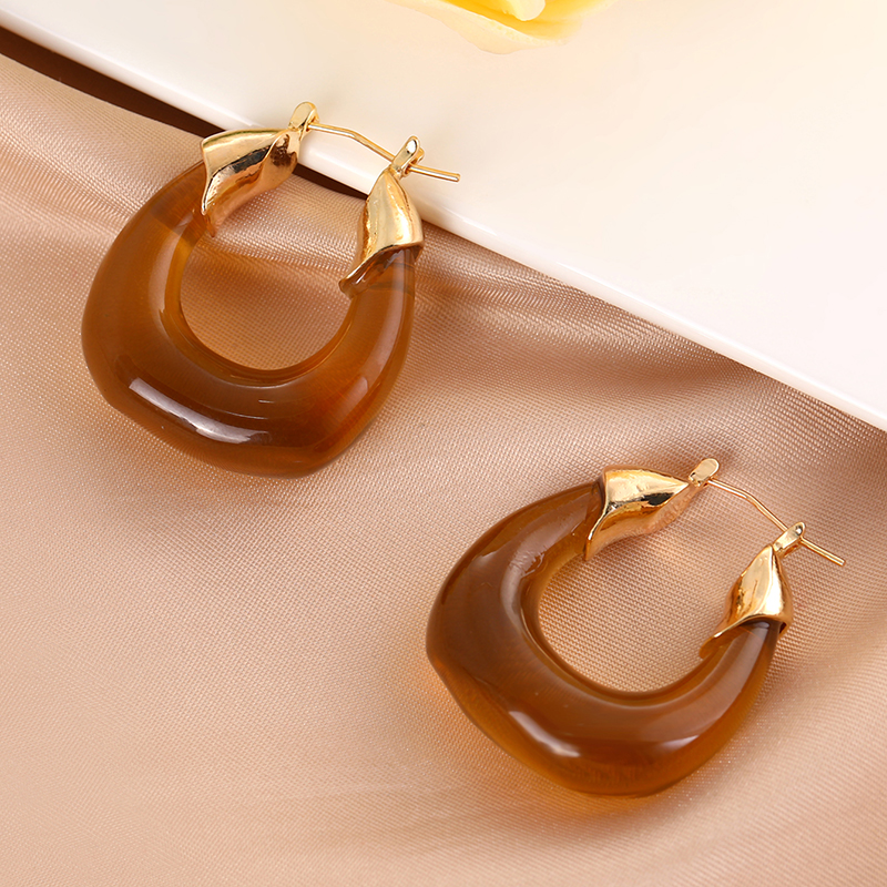 Simple Style U Shape Synthetic Resin Women's Hoop Earrings display picture 4
