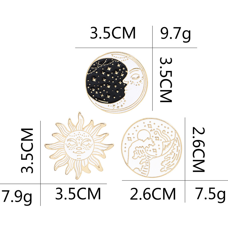 Simple Style Sun Alloy Enamel Unisex Brooches display picture 1
