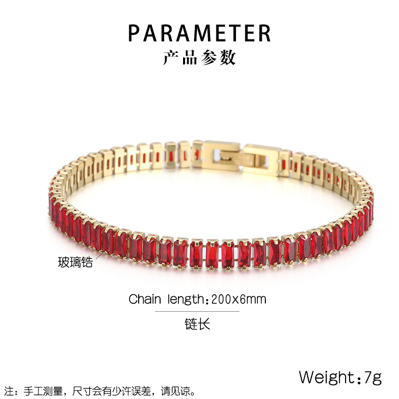 Elegant Solid Color Titanium Steel 18K Gold Plated Artificial Gemstones Bracelets In Bulk display picture 11