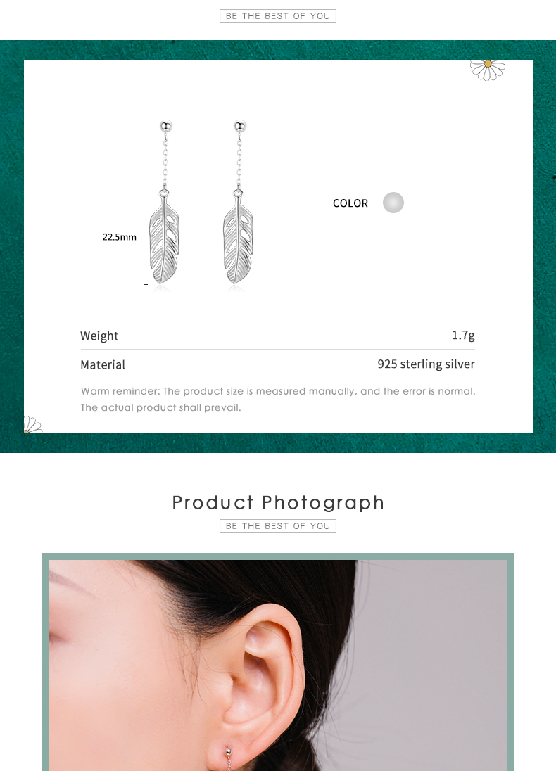1 Pair Simple Style Artistic Leaves Sterling Silver Plating Hollow Out Silver Plated Drop Earrings display picture 5