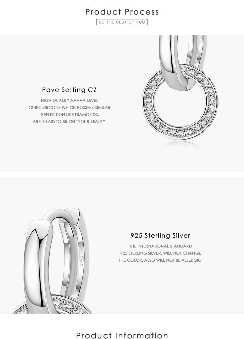 1 Pair Elegant Round Sterling Silver Plating Inlay Zircon Rose Gold Plated Rhodium Plated Hoop Earrings display picture 4
