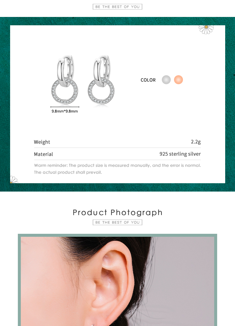 1 Pair Elegant Round Sterling Silver Plating Inlay Zircon Rose Gold Plated Rhodium Plated Hoop Earrings display picture 5