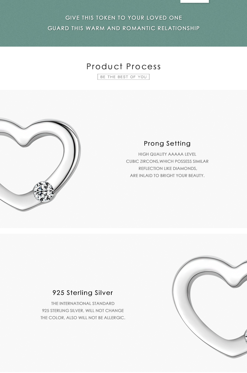 1 Pair Elegant Heart Shape Sterling Silver Plating Inlay Zircon Rose Gold Plated Rhodium Plated Ear Studs display picture 3