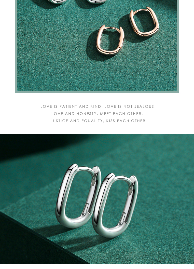 1 Paar Elegant Oval Überzug Dreidimensional Sterling Silber Rosengoldbeschichtet Überzogen Mit Rhodium Ohrringe display picture 6