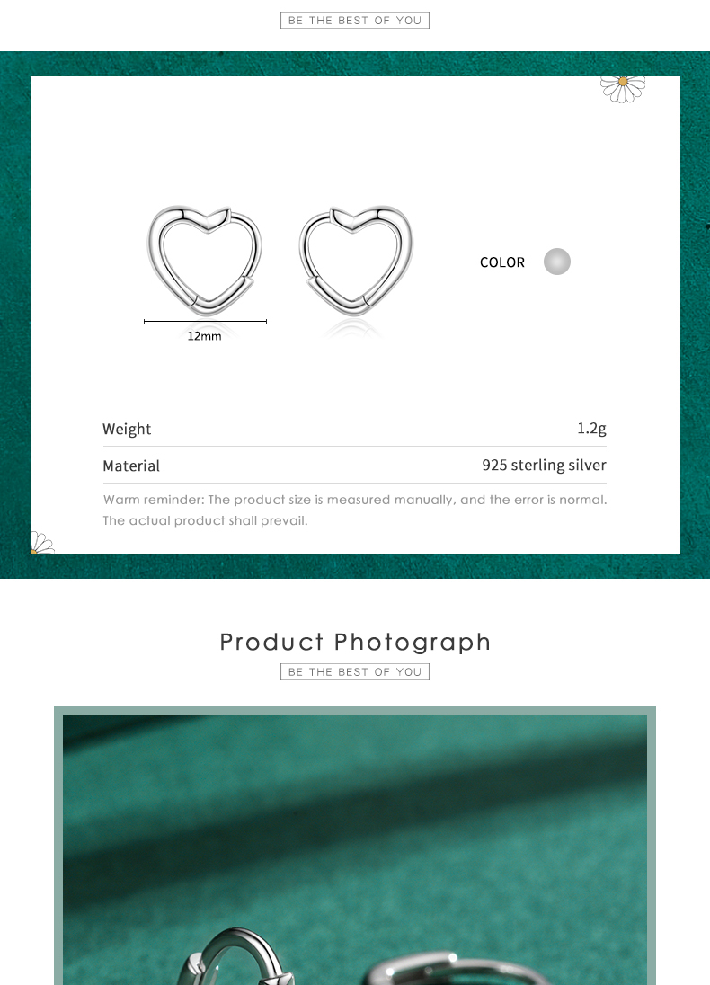 1 Paar Elegant Herzform Sterling Silber Überzug Dreidimensional Überzogen Mit Rhodium Ohrringe display picture 5