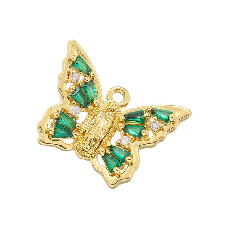 Elegant Luxurious Shiny Butterfly Brass Plating Inlay Zircon 18k Gold Plated Women's Pendants display picture 3