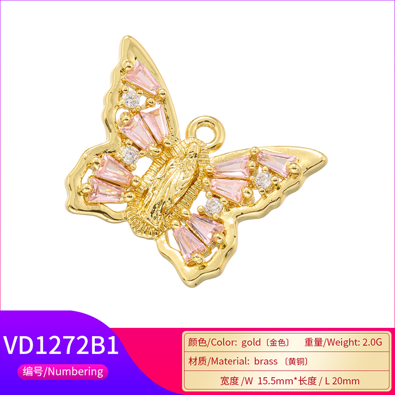 Elegant Luxurious Shiny Butterfly Brass Plating Inlay Zircon 18k Gold Plated Women's Pendants display picture 8