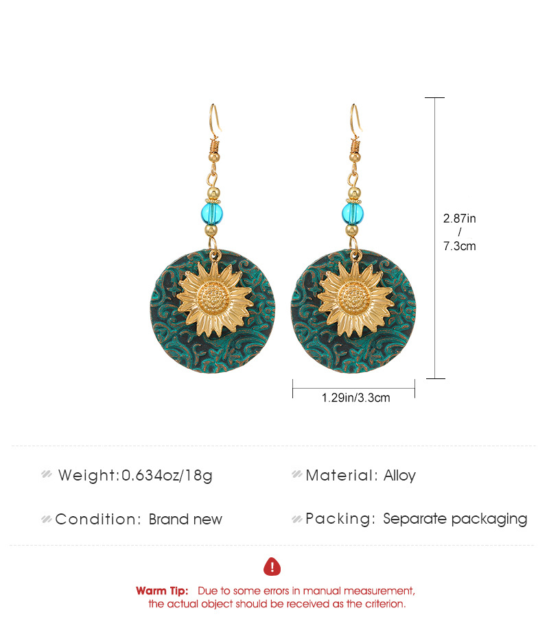 1 Pair Vintage Style Flower Plating Alloy 14k Gold Plated Dangling Earrings display picture 1
