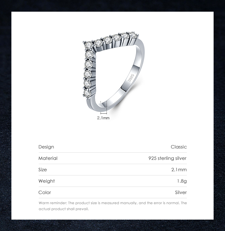 Elegante Klassische Pfeil Sterling Silber Plating Inlay Zirkon Versilberte Ringe display picture 1
