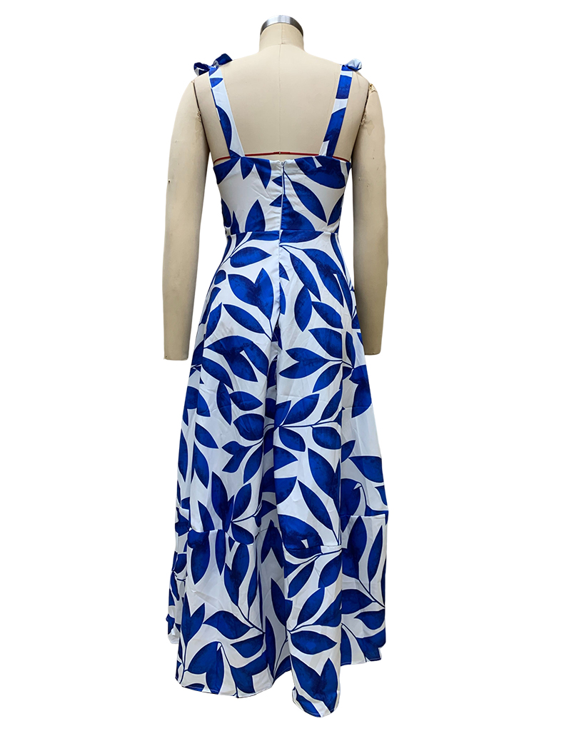 Women's One Shoulder Skirt Casual Strapless Printing Sleeveless Printing Maxi Long Dress Daily display picture 4