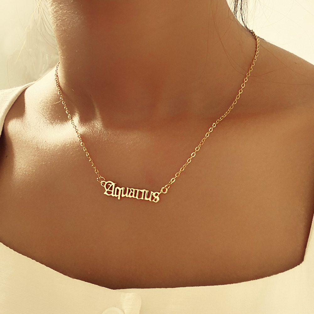 Simple Style Letter Constellation Alloy Plating Women's Pendant Necklace display picture 7