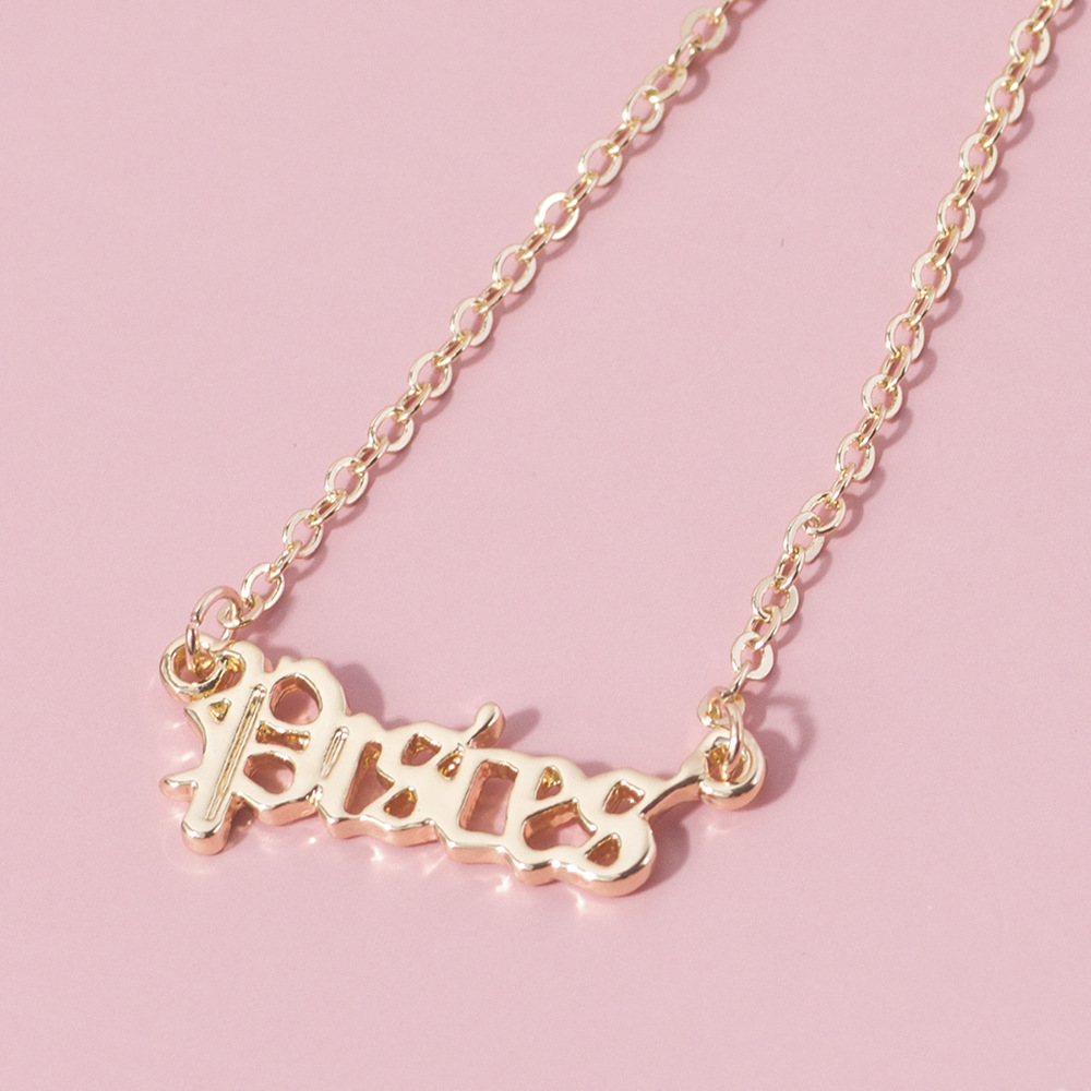 Simple Style Letter Constellation Alloy Plating Women's Pendant Necklace display picture 1