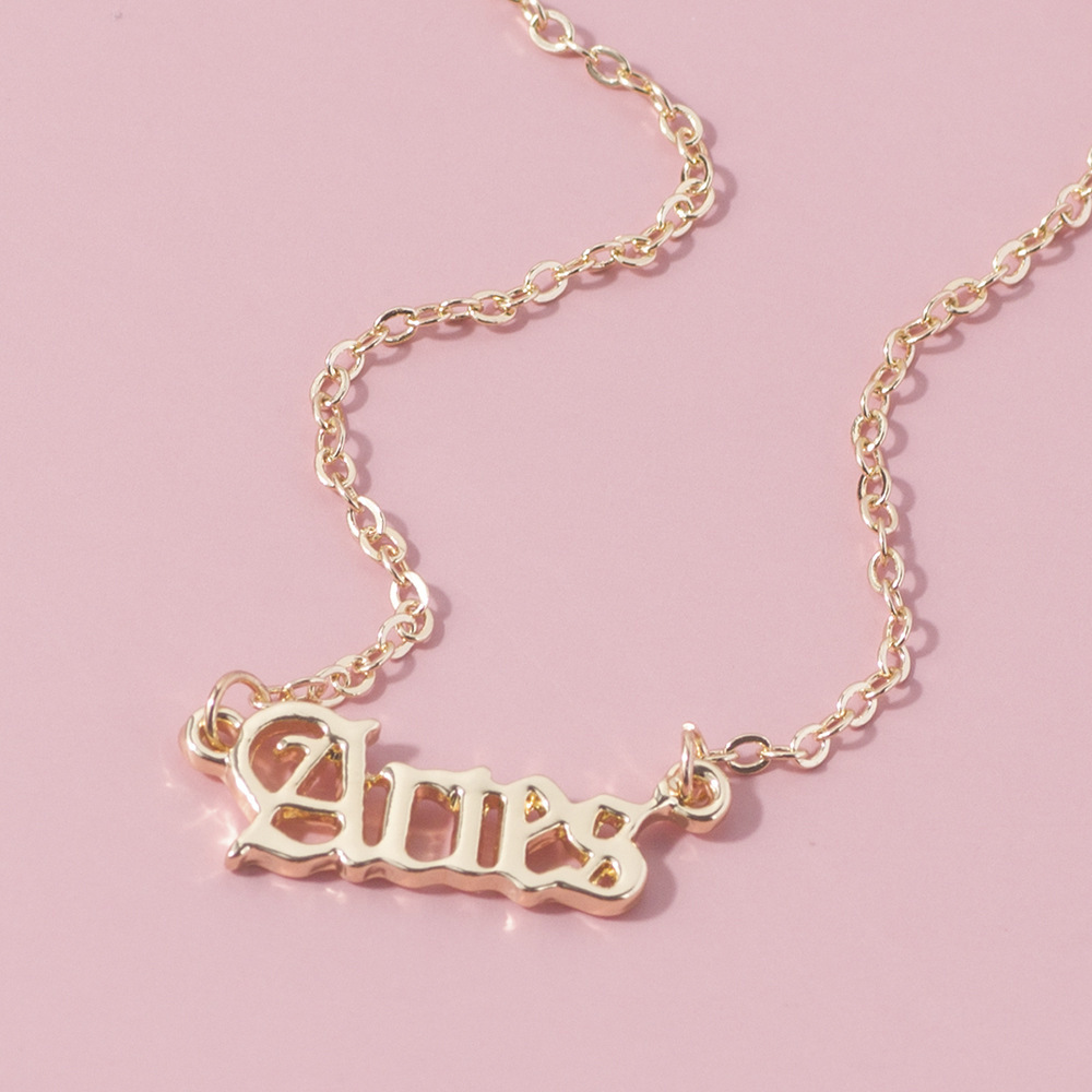 Simple Style Letter Constellation Alloy Plating Women's Pendant Necklace display picture 2