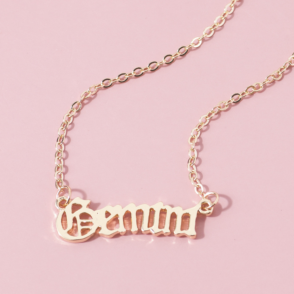 Simple Style Letter Constellation Alloy Plating Women's Pendant Necklace display picture 3