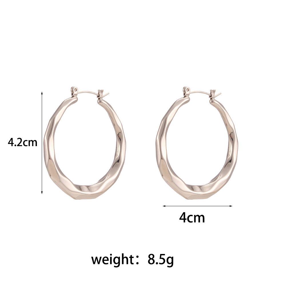 1 Pair Simple Style Round Solid Color Stainless Steel Earrings display picture 2