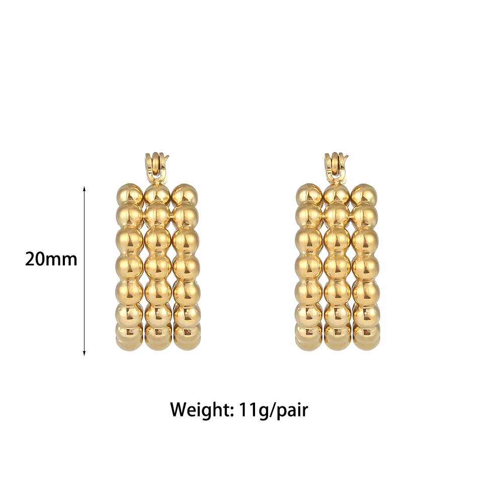 1 Pair Simple Style Round Plating Stainless Steel 18k Gold Plated Hoop Earrings display picture 2