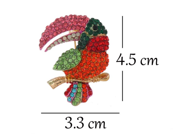 Retro Parrot Alloy Plating Inlay Rhinestones Unisex Brooches display picture 4