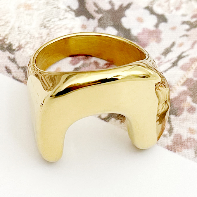 Artistic Commute U Shape 14K Gold Plated 304 Stainless Steel Wholesale Rings display picture 3