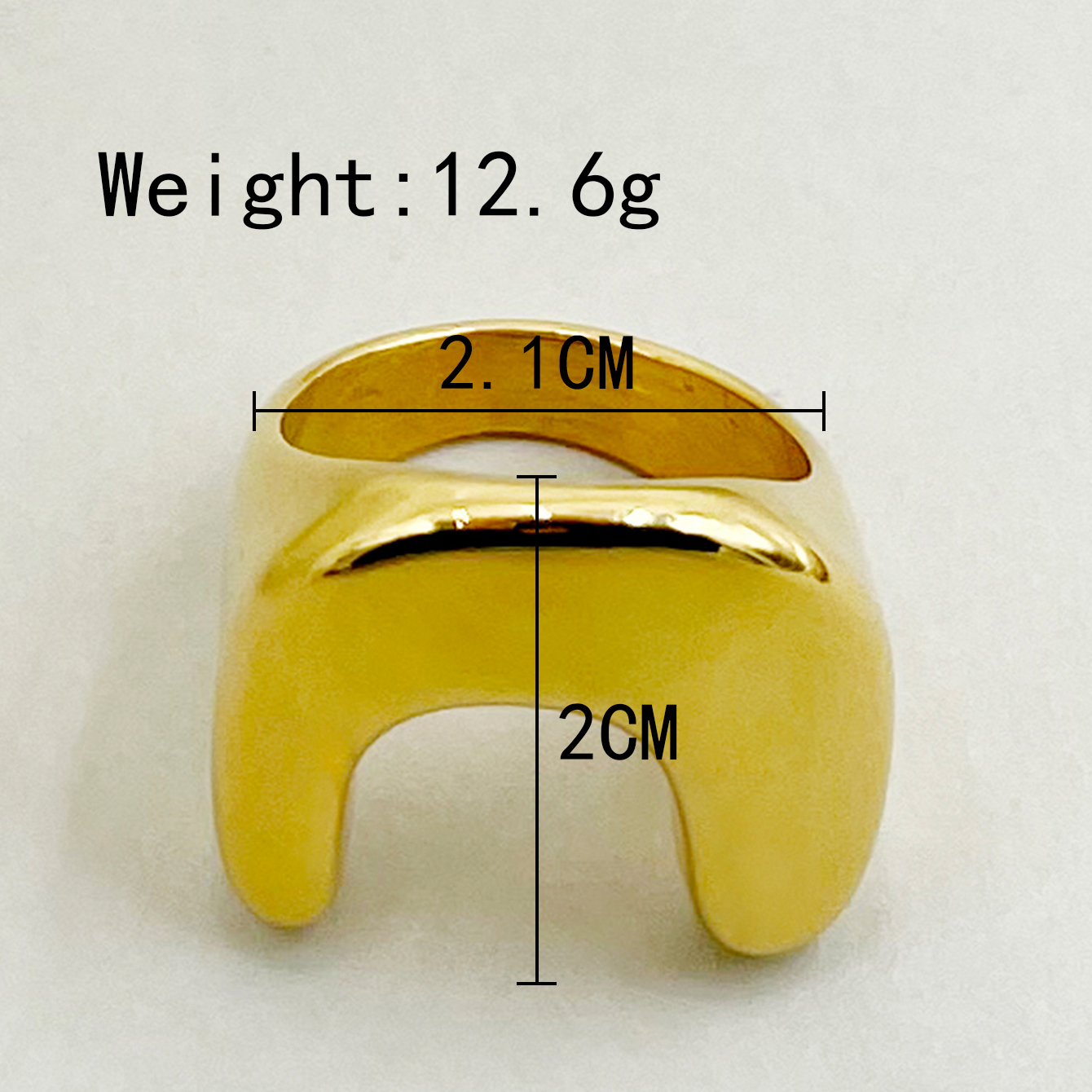 Artistic Commute U Shape 14K Gold Plated 304 Stainless Steel Wholesale Rings display picture 1