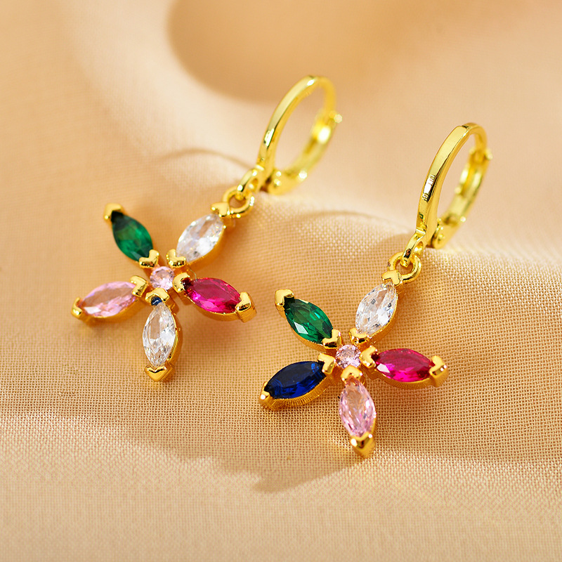 1 Pair Elegant Sweet Flower Copper Drop Earrings display picture 2