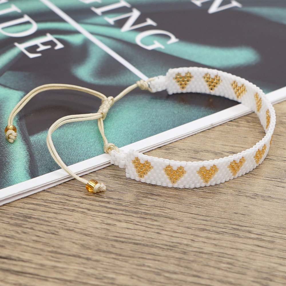 Novelty Heart Shape Eye Glass Beaded Braid Women's Bracelets display picture 48