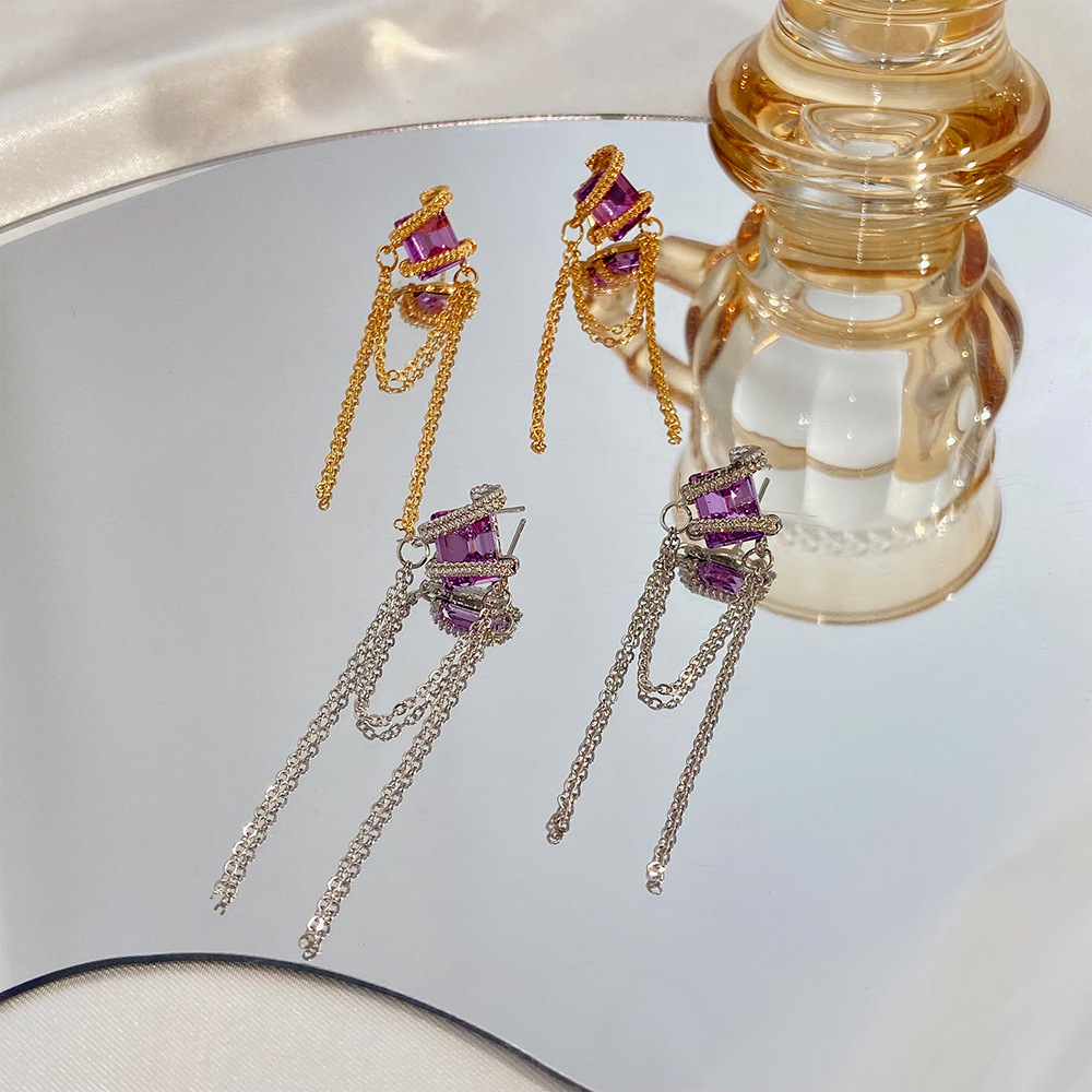 Ins Style Sweet Geometric Alloy Plating Inlay Zircon 14k Gold Plated Women's Ear Studs display picture 3