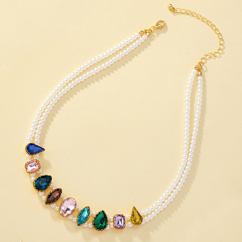 Großhandel Schmuck Retro Barocker Stil Perle Legierung Künstliche Edelsteine Halskette Mit Anhänger display picture 3