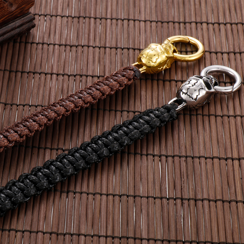 Punk Skull Stainless Steel Rope Plating 18K Gold Plated Men'S Bracelets display picture 13