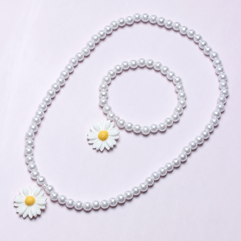 Cute Pastoral Flower Plastic Resin Beaded Handmade Girl's Bracelets Necklace display picture 14