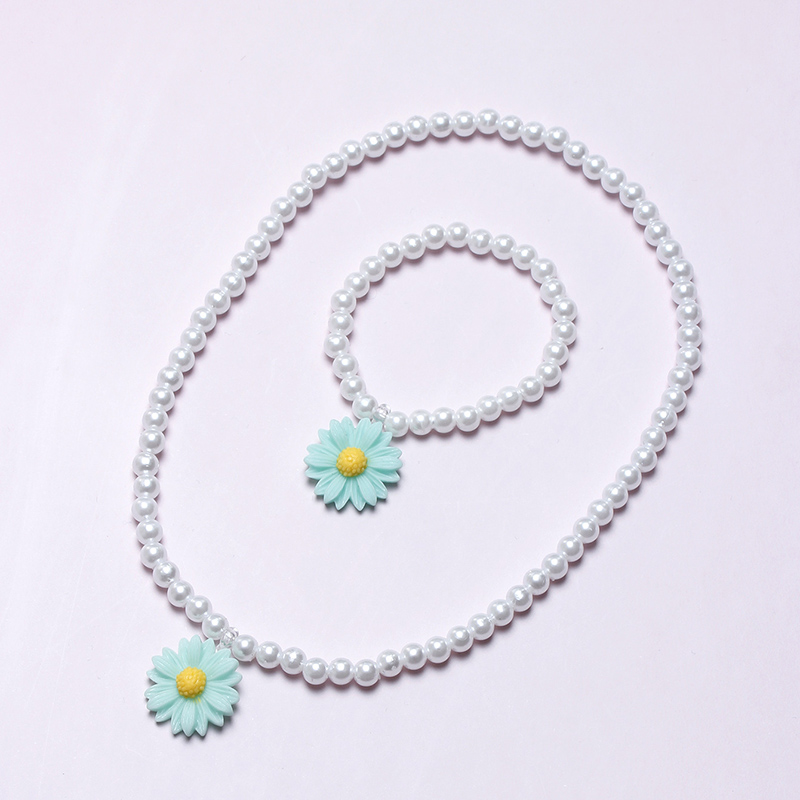Cute Pastoral Flower Plastic Resin Beaded Handmade Girl's Bracelets Necklace display picture 5
