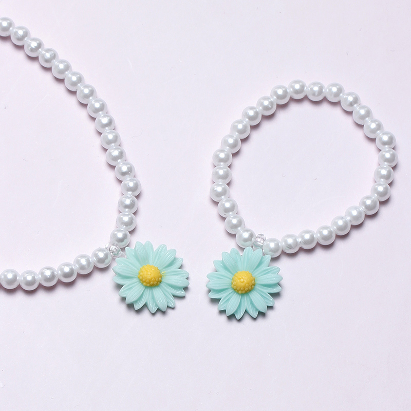 Cute Pastoral Flower Plastic Resin Beaded Handmade Girl's Bracelets Necklace display picture 6