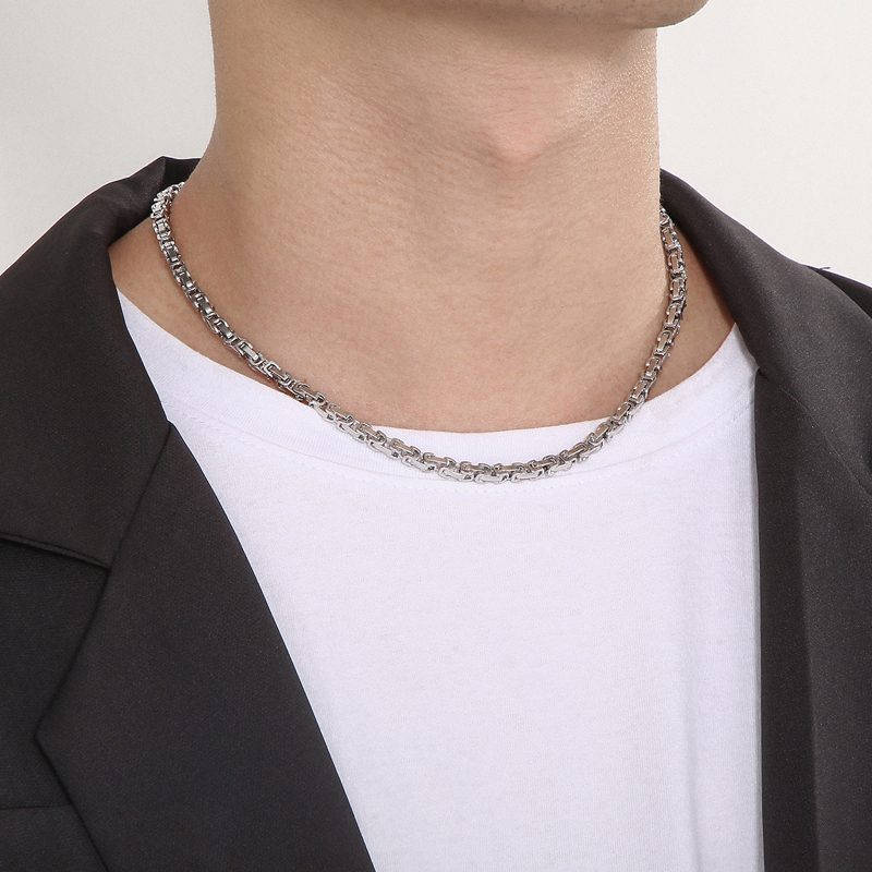 Hip-hop Punk Solid Color Stainless Steel Patchwork Men's Layered Necklaces display picture 6