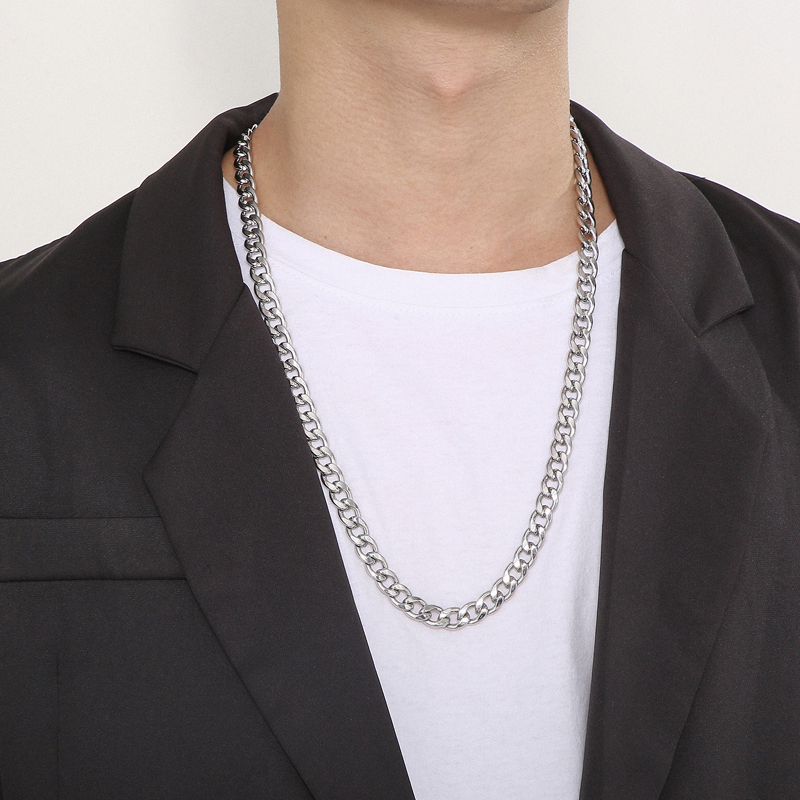 Hip-hop Solid Color Stainless Steel Chain Men's Necklace display picture 4