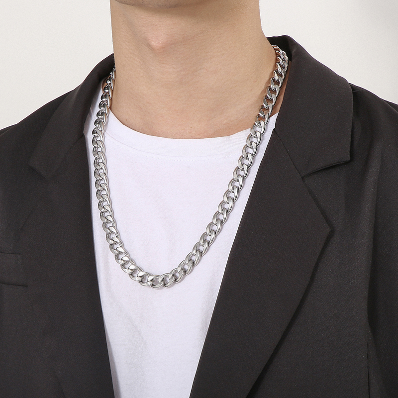 Hip-hop Solid Color Stainless Steel Chain Men's Necklace display picture 5