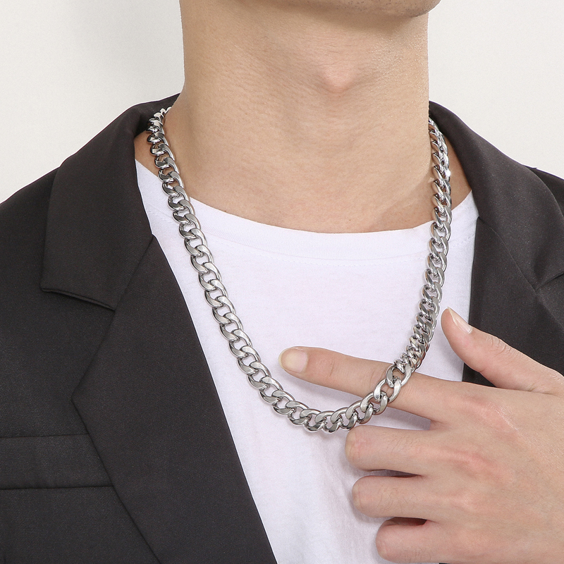 Hip-hop Solid Color Stainless Steel Chain Men's Necklace display picture 3