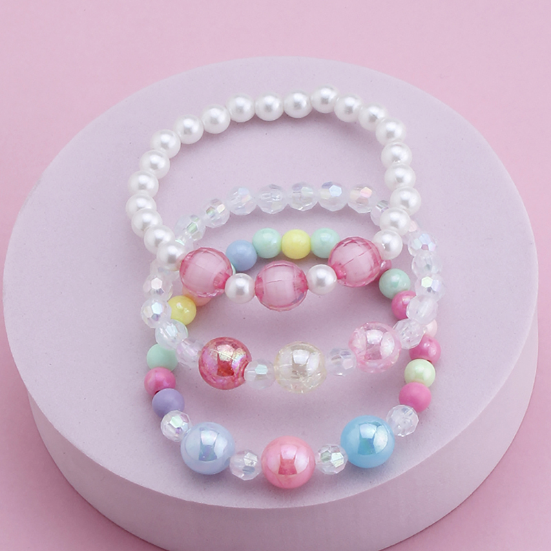 Cute Sweet Colorful Imitation Pearl Plastic Wholesale Bracelets display picture 1