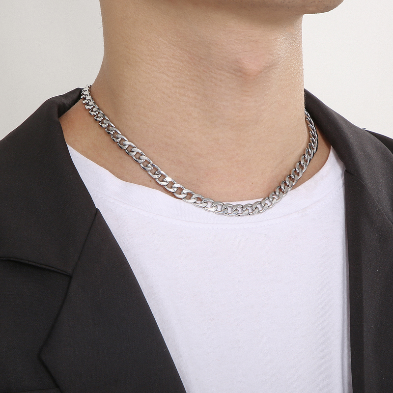 Hip-hop Solid Color Stainless Steel Chain Men's Necklace display picture 1