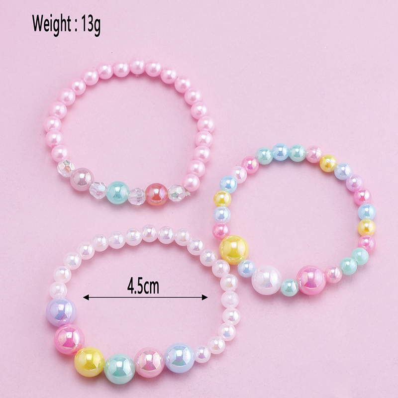 Cute Sweet Round Multicolor Beaded Plastic Wholesale Bracelets display picture 3