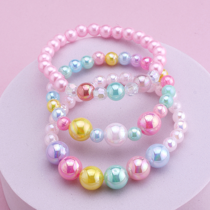 Cute Sweet Round Multicolor Beaded Plastic Wholesale Bracelets display picture 4