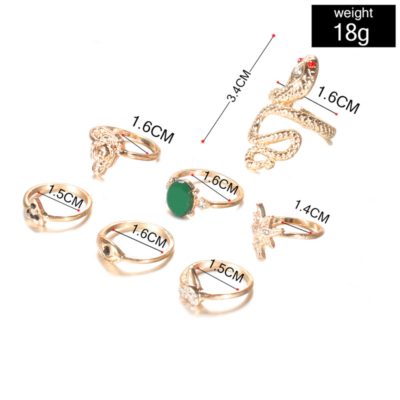 Retro Punk Tortoise Round Snake Alloy Plating Hollow Out Inlay Artificial Gemstones Opal Gold Plated Silver Plated Women's Open Ring Rings display picture 21