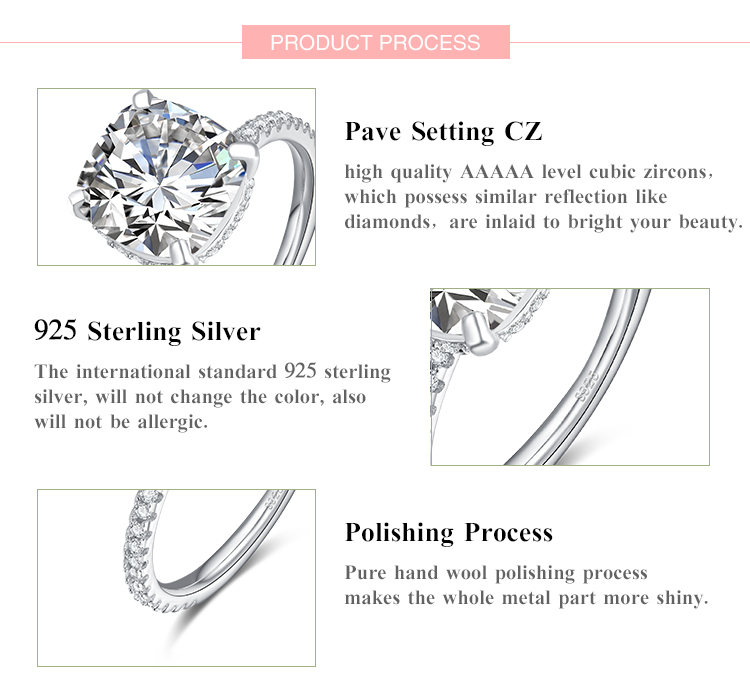 Luxurious Square Sterling Silver Plating Inlay Zircon Rhodium Plated Rings display picture 3