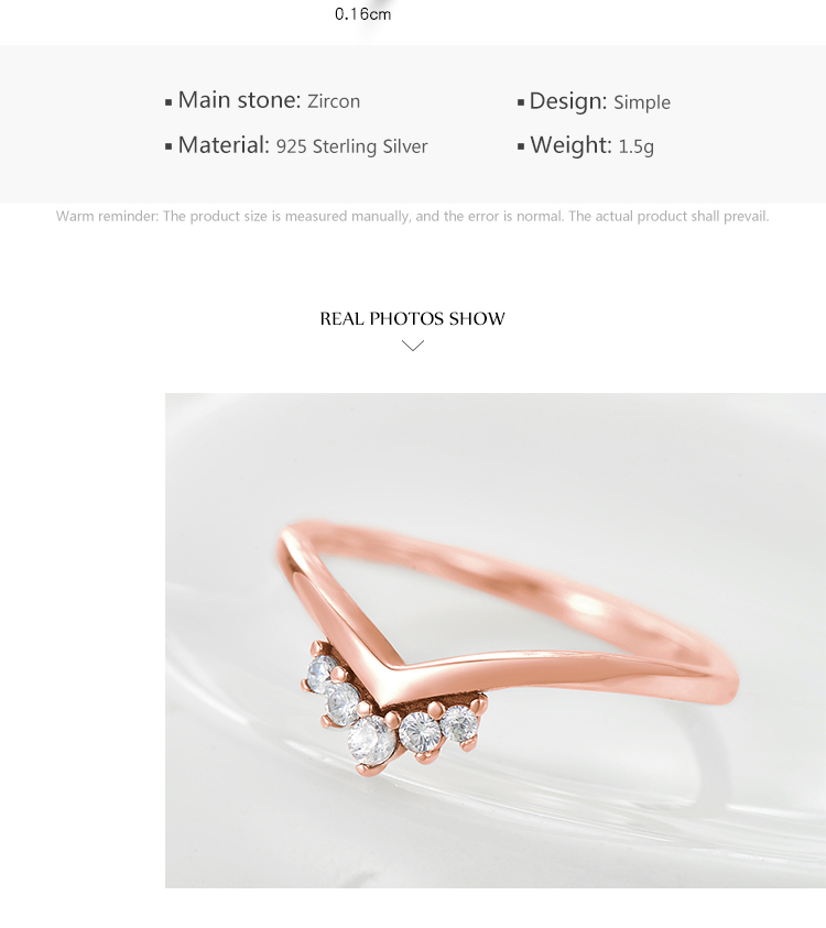 Simple Style Crown Sterling Silver Plating Inlay Zircon Rose Gold Plated Rings display picture 5