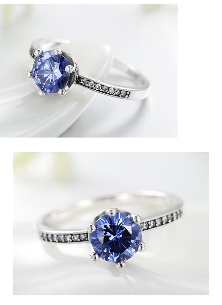 Elegant Solid Color Sterling Silver Plating Inlay Zircon Rings display picture 6