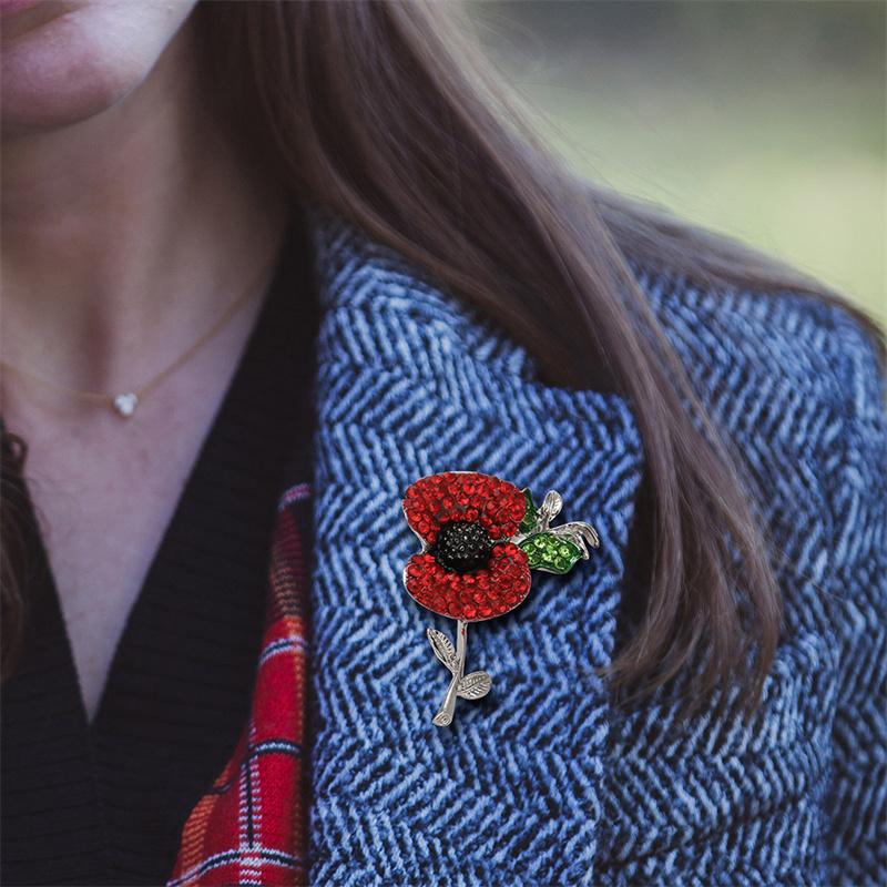 Luxuriös Glänzend Der Käfer Amerikanische Flagge Blume Legierung Metall Inlay Kristall Strasssteine Zirkon Unisex Korsage Broschen Kragennadel display picture 4