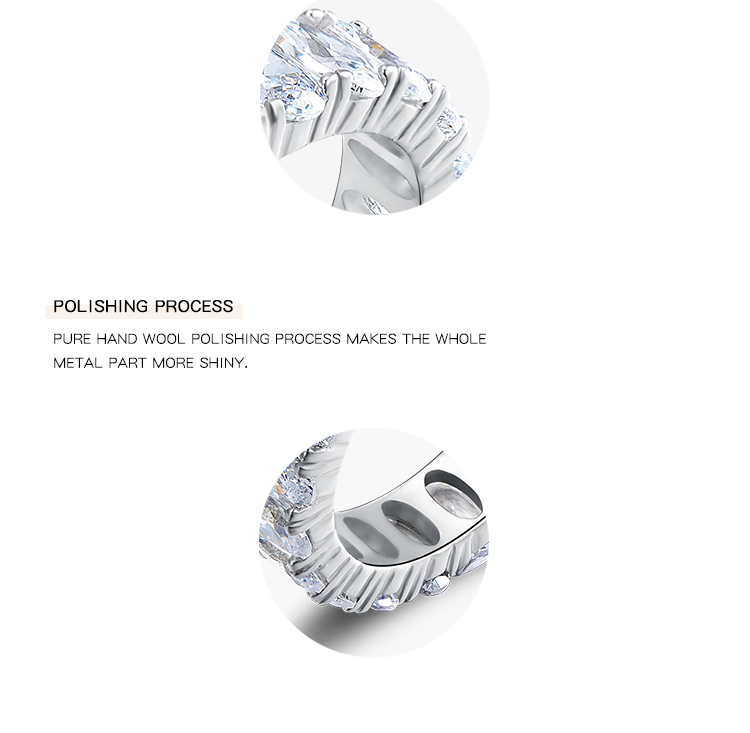 Luxuriöse Ovale Sterling Silber Plating Inlay Zircon Rhodium Plattierte Ringe display picture 3