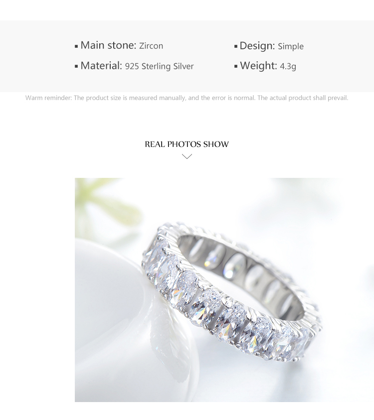 Luxuriöse Ovale Sterling Silber Plating Inlay Zircon Rhodium Plattierte Ringe display picture 5