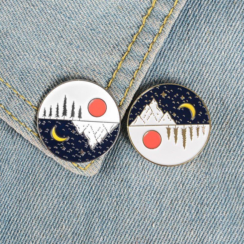 Cartoon Style Cowboy Style Sun Moon Scenery Alloy Stamping Stoving Varnish Plating Unisex Brooches display picture 5