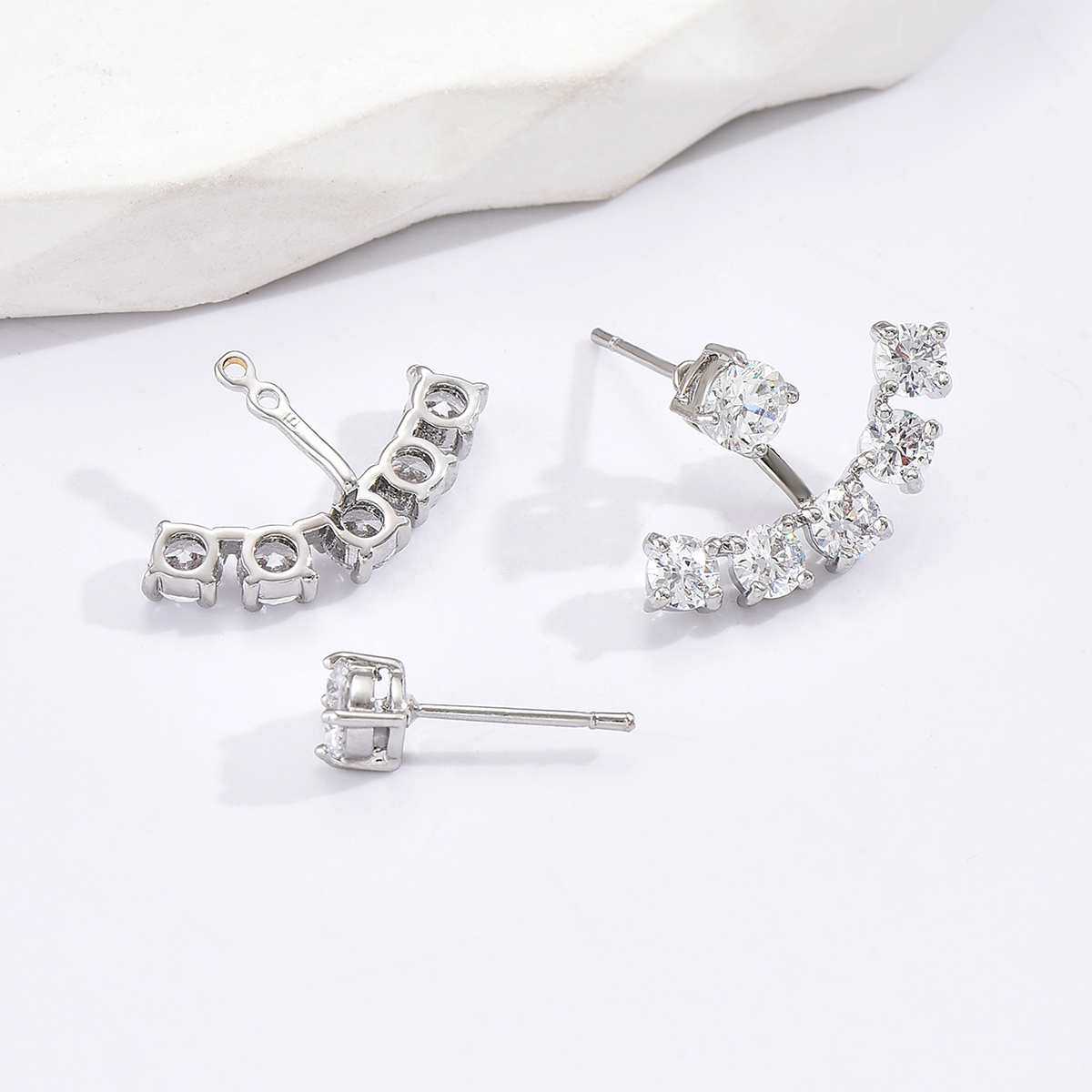 1 Pair Simple Style Shiny Anchor Plating Inlay 201 Stainless Steel Zircon 18K Gold Plated Ear Studs display picture 9