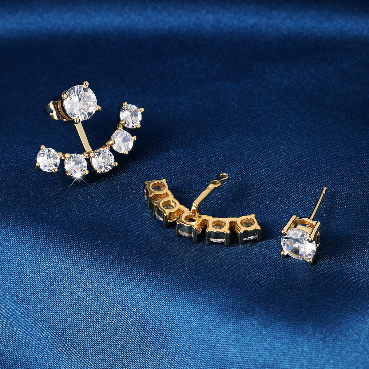 1 Pair Simple Style Shiny Anchor Plating Inlay 201 Stainless Steel Zircon 18K Gold Plated Ear Studs display picture 13